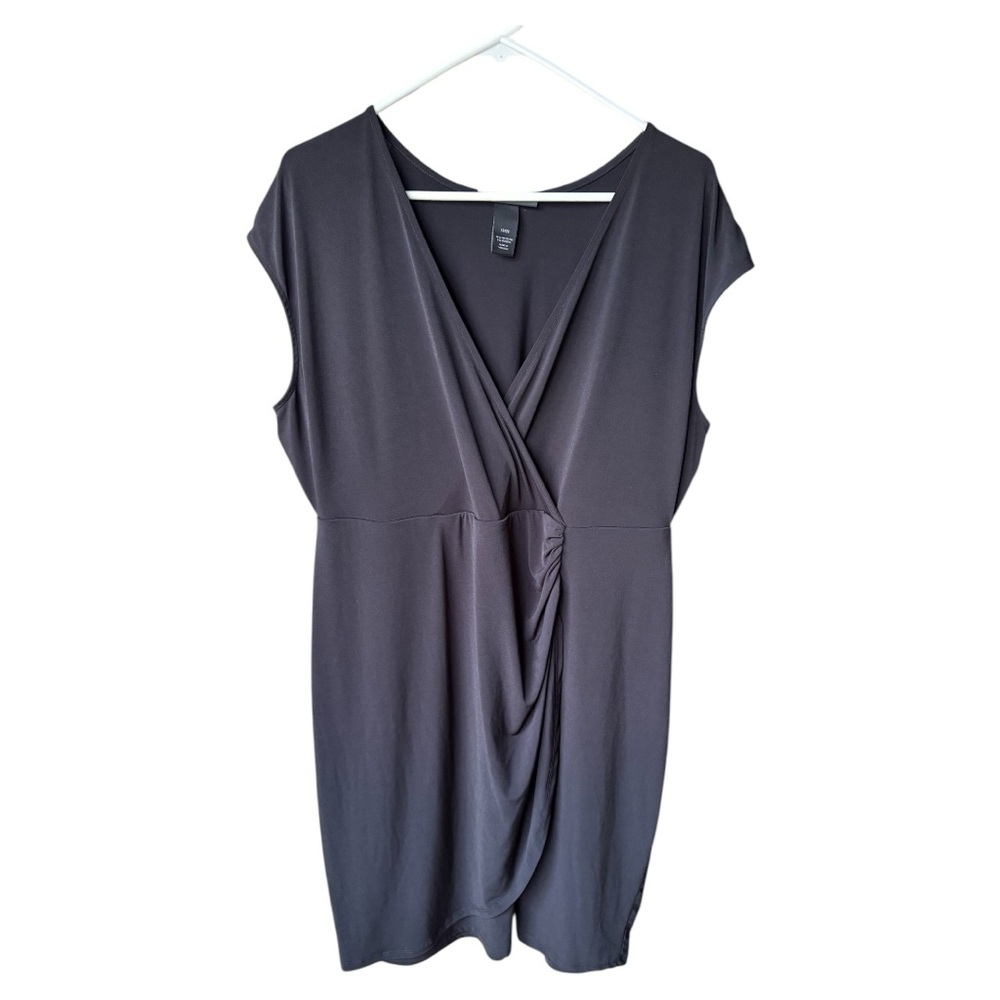Lane Bryant Women’s Elegant Black Sleeveless Faux Wrap Dress Sz 18/20